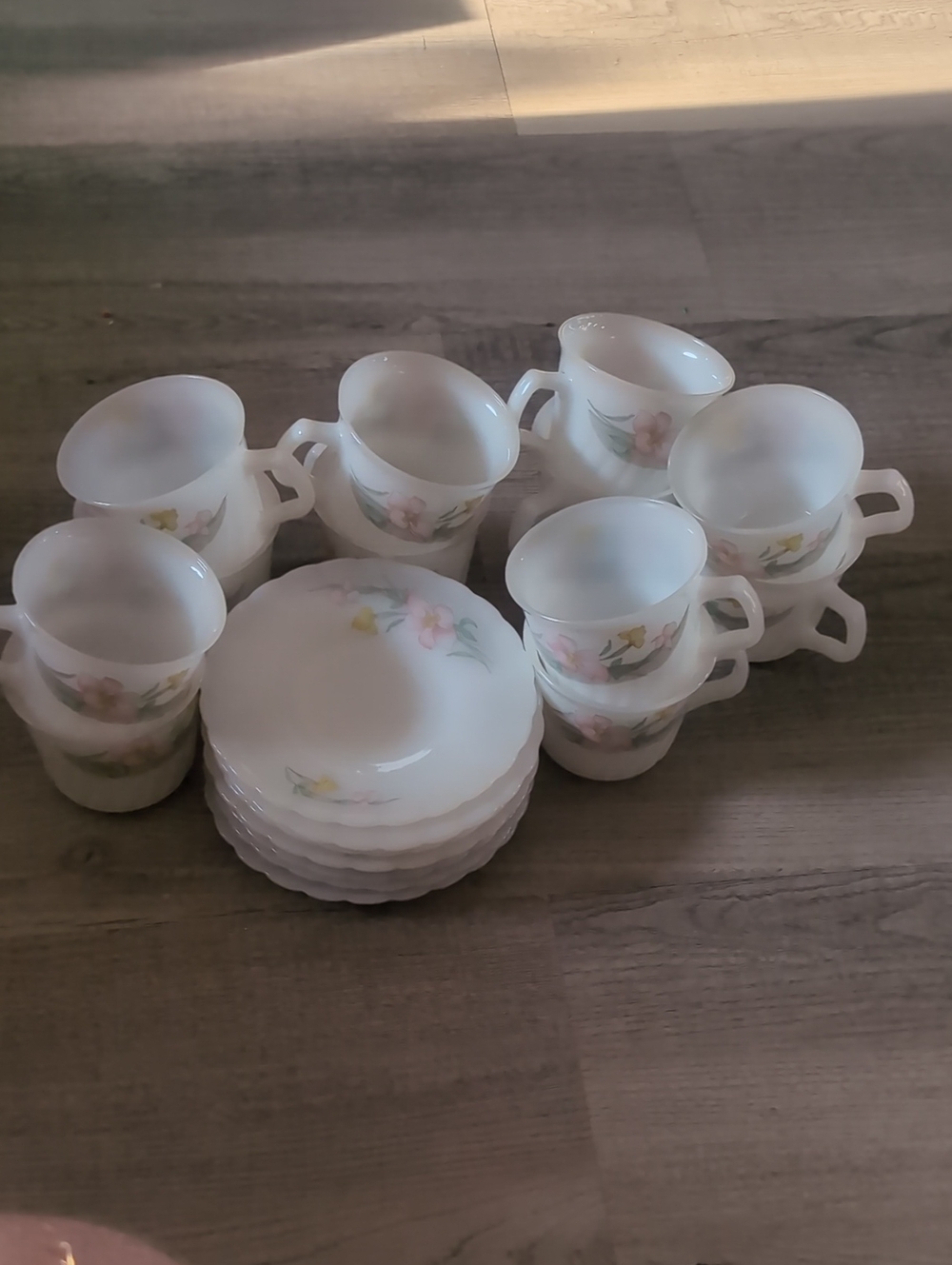 Vintage Indopal Milk Glass 20-Pc Tea Set - PART 2